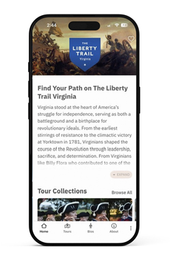 Screenshot of The Liberty Trail Virginia mobile app