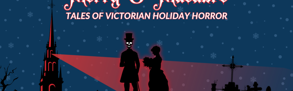 Promotional flyer, illustrated with two people near a church on a dark snowy night