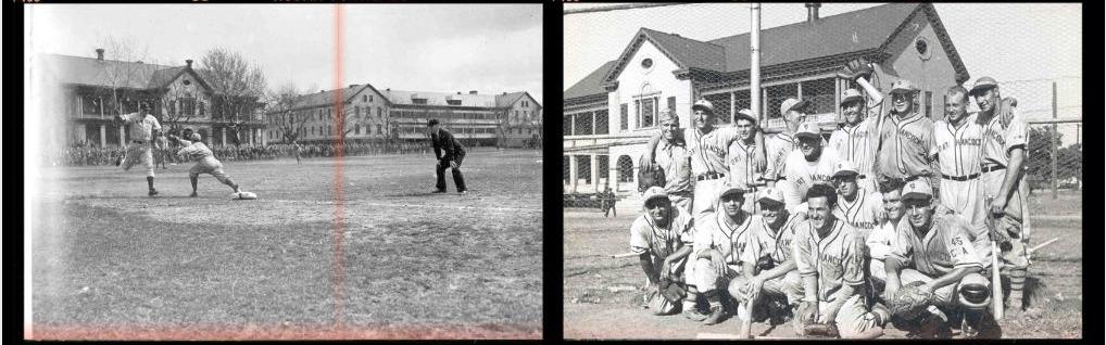 Historic photos of soldiers playing baseball at Sandy Hook