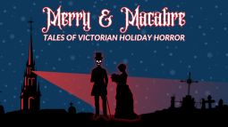 Promotional flyer, illustrated with two people near a church on a dark snowy night
