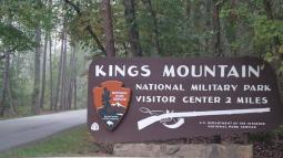 Image of the entrance sign to Kings Mountain National Military Park