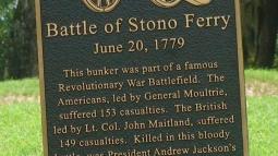 Image of a historical marker denoting the Battle of Stono Ferry