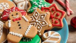 a photo of decorated christmas cookies up close