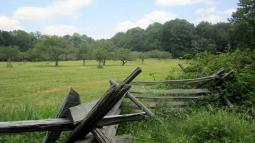 View of the encampment area at Jockey Hollow area of Morristown NPS