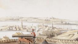 View from Noddle Island during the Battle of Chelsea Creek in Boston