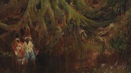 Depiction of the Great Dismal Swamp by Thomas Moran in Slave Hunt
