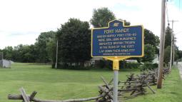 Photograph of the sign describing the events at Fort Hardy