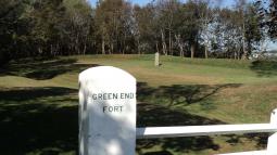Stone marker denoting the location of Green End Fort