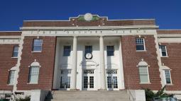 Entrance to Ryan Visitor Center at Floyd Bennett Field.