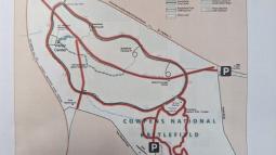 Map of Cowpens National Battlefield with Horse Paths highlighted.