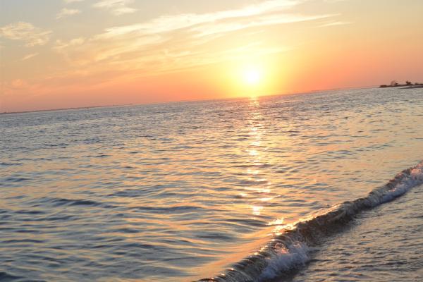 Sunset over water.