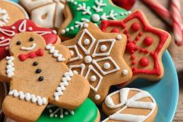 a photo of decorated christmas cookies up close