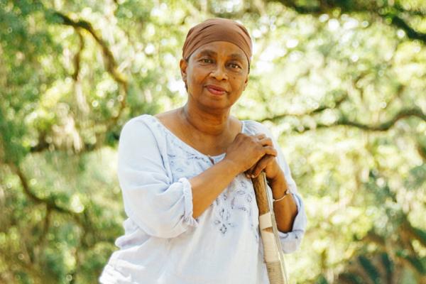 image of a woman dressed in authentic Gullah garb