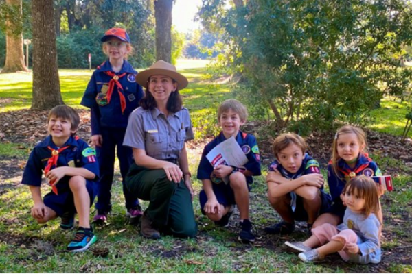 image of a park ranger with children