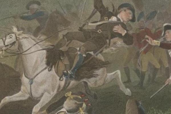 Engraving depicting the death of British Major Patrick Ferguson