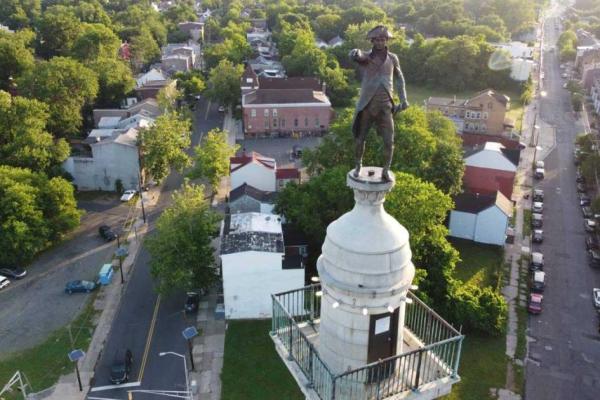 Aerial Shot of the Trenton Battle Monument