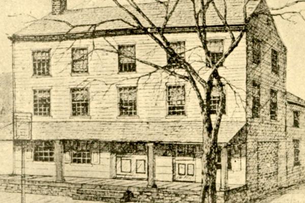 Historic Depiction of Arnold's Tavern in Morristown New Jersey