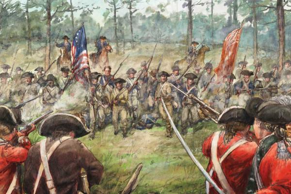 The 2nd Virginia regiment charges the British at Hobkirk Hill