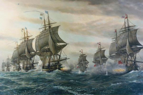 Battle of the Virginia Capes from the US Navy History & Heritage Command