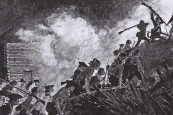 Patriots storm the British fort at Paulus Hook
