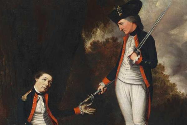 Painting of the death of Colonel Owen Roberts by Henry Benbridge