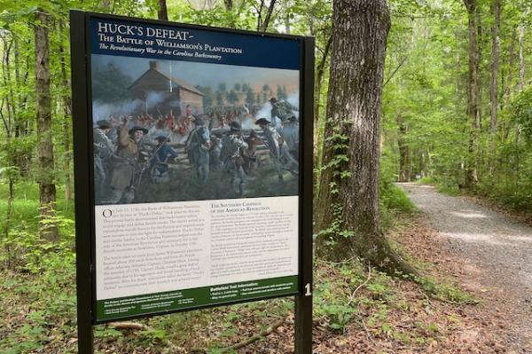 Huck's Defeat/Battle of Williamson's Plantation Sign (Stop 3)