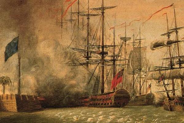 Sir Peter Parker's Attack Against Fort Moultrie Painting