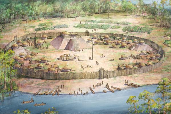 Depiction of the Santee Indian Mound (later Fort Watson)