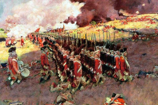 Grenadiers March on Breeds Hill at the Battle of Bunker Hill
