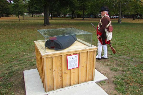 Cannon Fragment at Red Bank Courtesy of Historic Marker Database