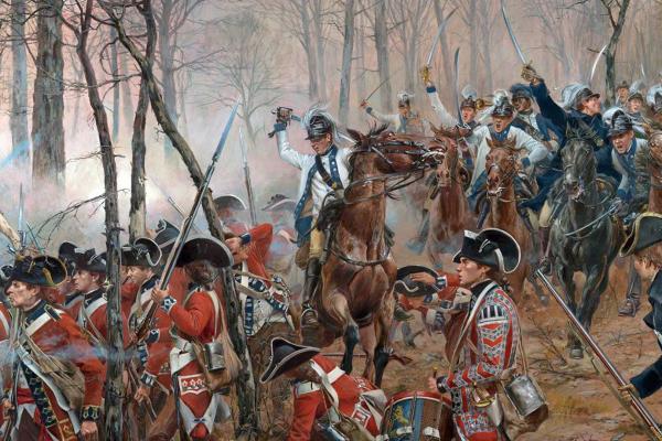 Guilford Courthouse Dragoons vs. British Foot Guards by Don Troani