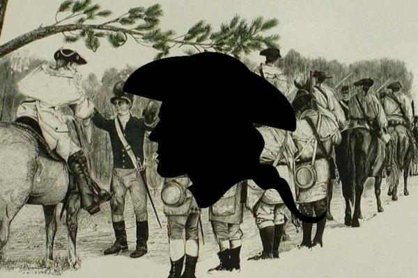 Generic Rev War Tricorn Guy over Pyle's Defeat Depiction