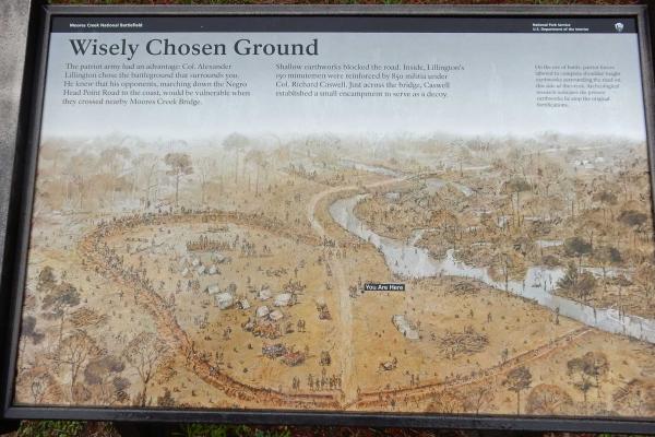 Wisely Chosen Ground Sign at the Moores Creek National Battlefield