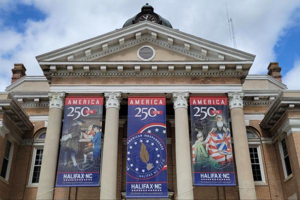 Halifax Courthouse with 250th banners