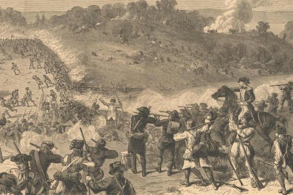 Detail from an engraving of the Battle of Harlem Heights