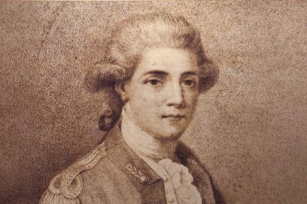 AI expanded engraving of John Andre