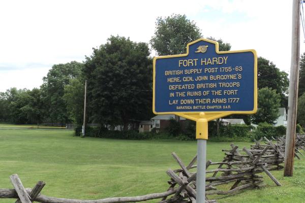 Photograph of the sign describing the events at Fort Hardy