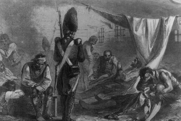 Historic depiction of the Jersey Prison Ship