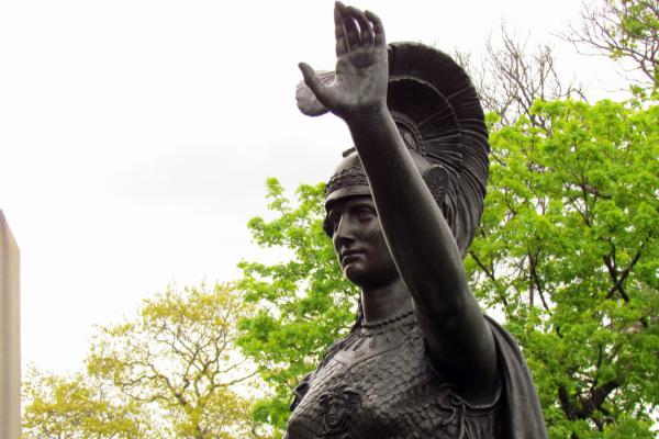 Photograph of the Minerva Statue at Green Wood Cemetery