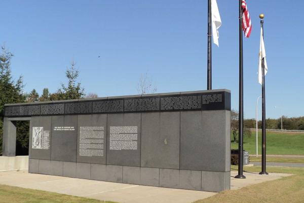 Granite monument/structure in remembrance of the 1st Rhode Island Regiment