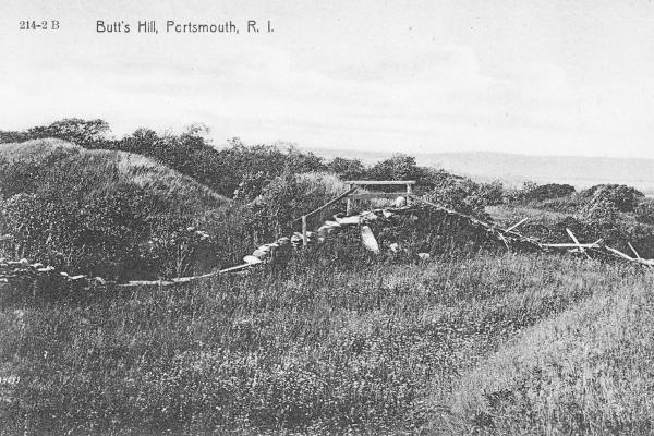Early 20th century postcard depicting Butts Hill Fort in Rhode Island