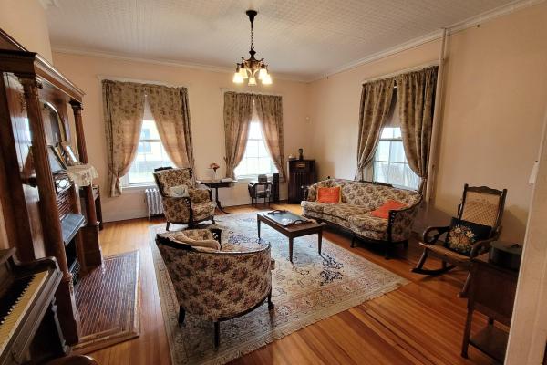 Parlor with furniture from the 1940s.