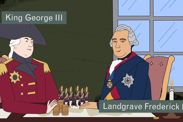 A still from The Hessians: George III&#039;s German Mercenaries