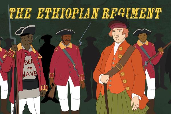 A still from the video The Ethiopian Regiment