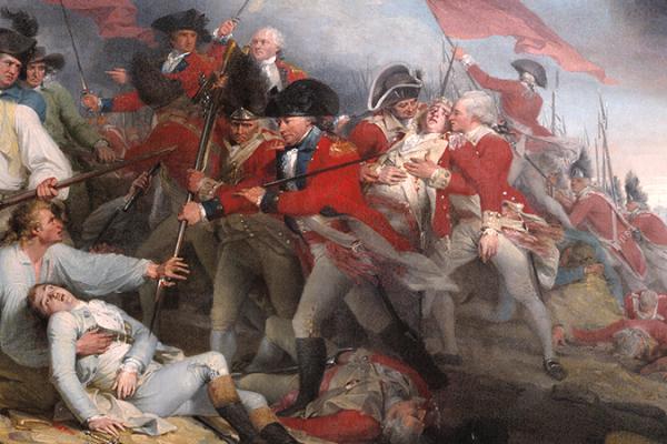 This painting depicts the violent clash that occurred at Bunker Hill.