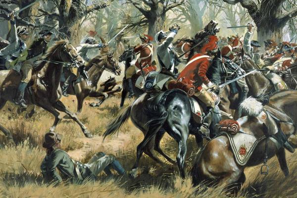 Image of painting by Don Troiani depicting the Battle of Cowpens