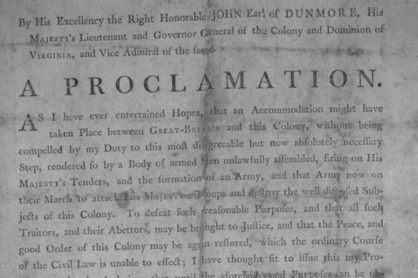 This is an image of Dunmore's proclamation.