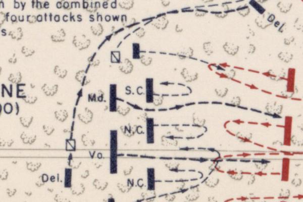 Historical map of the Battle of Eutaw Springs Sept 8, 1781