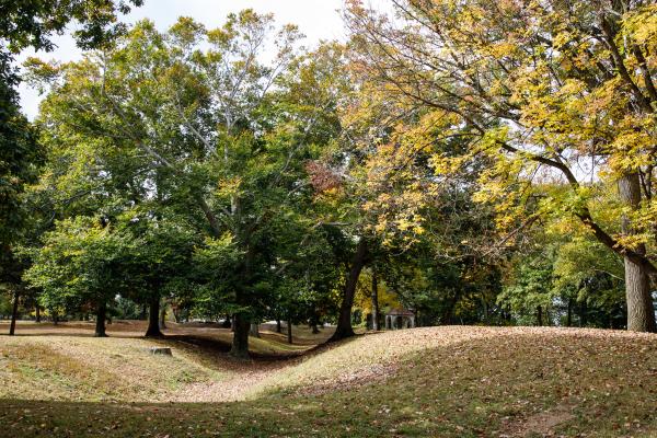 Landscape view at Red Bank Battlefield Park in New Jersey