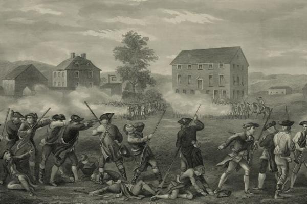 An illustration of the Battle of Lexington